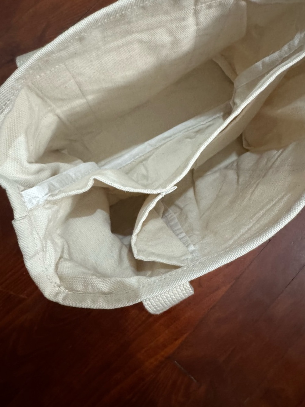 Classic Cream Canvas Mini Tote Bag with Front Pocket - Picture 9 of 11